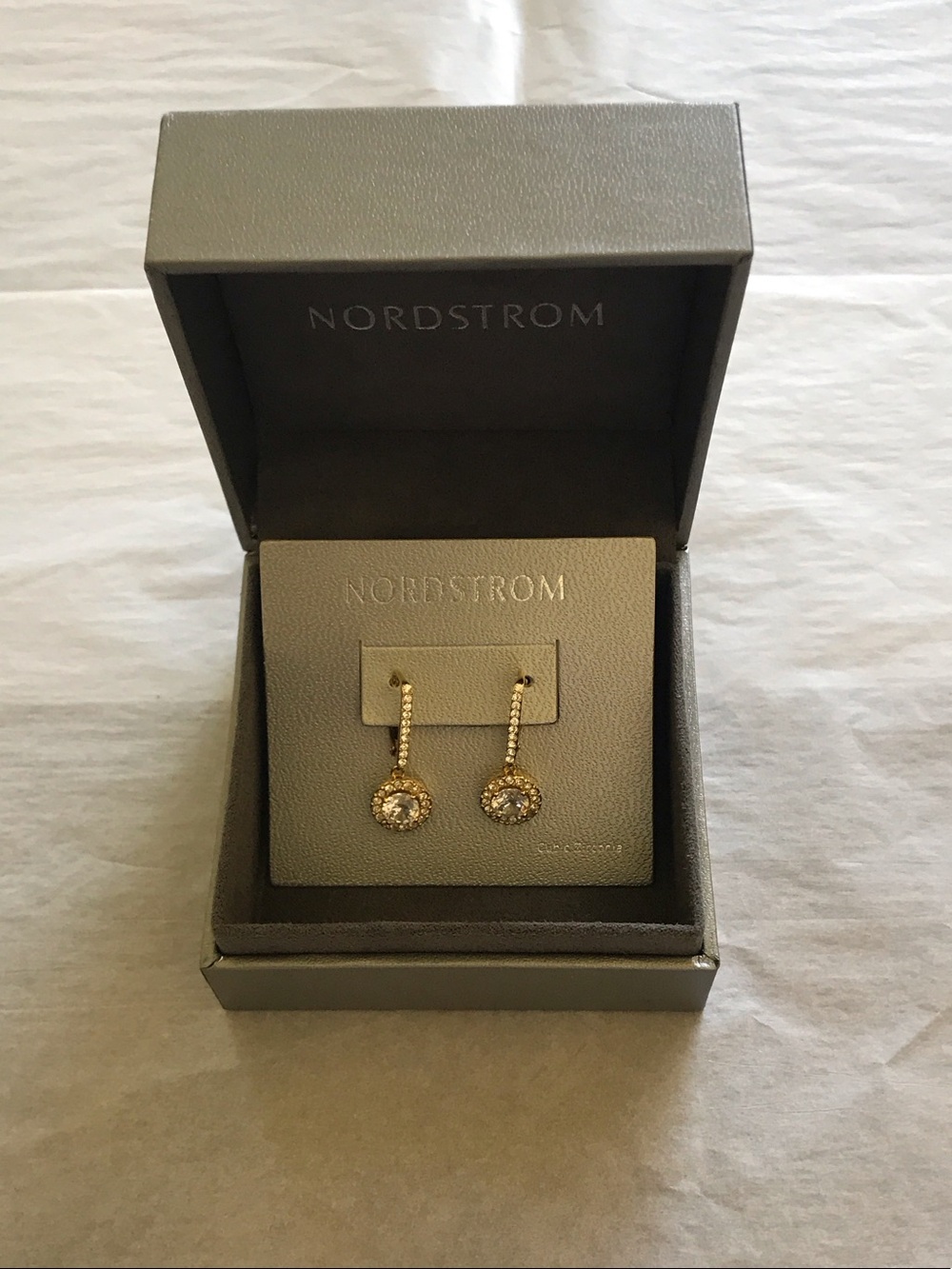 Nordstrom Gold Crystal Halo Drop Earrings - Gold